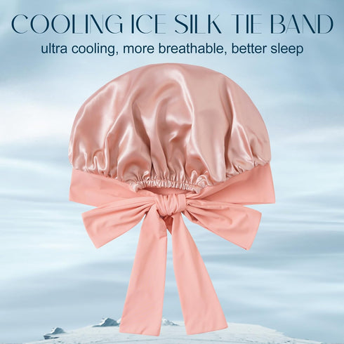 22 Momme Silk Sleep Cap with Ice Silk Band (T)